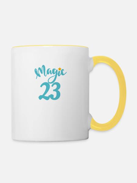Magic 23 Ausgabe - Tasse zweifarbig - Weiß/Gelb