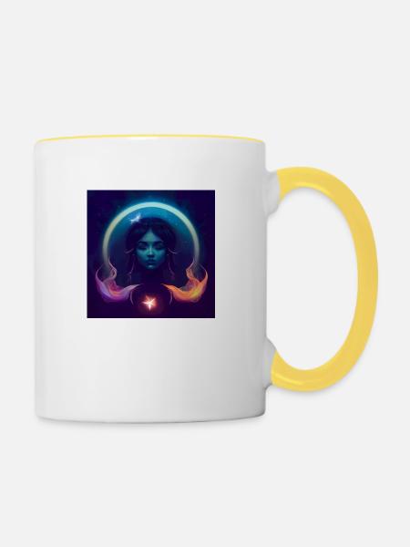 Magical Aquarius - Tasse zweifarbig - Weiß/Gelb