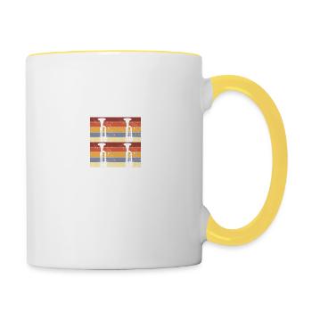 Conception de trompette vintage - Mug contrasté - blanc/jaune - Droite