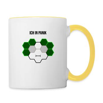 Ich in Panik - Tasse zweifarbig - Weiß/Gelb - Rechts