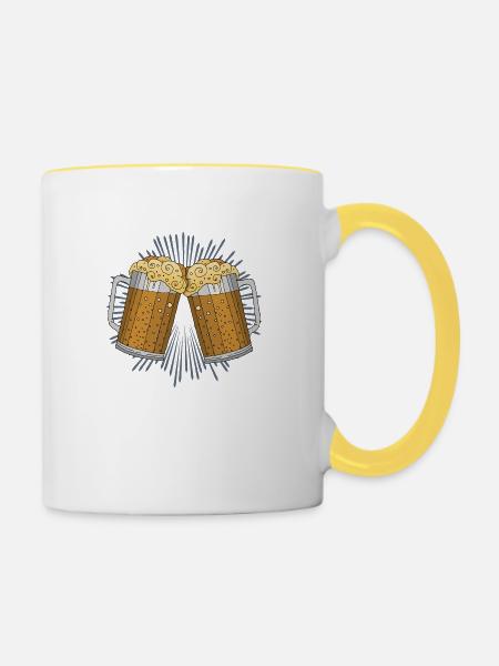 Pints - Tasse zweifarbig - Weiß/Gelb