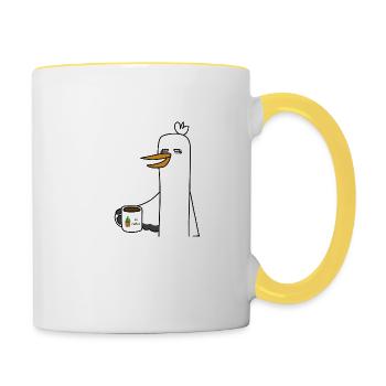 Mais quel enfer - Mug contrasté - blanc/jaune - Droite