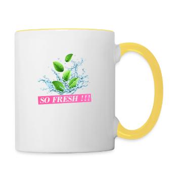 So Fresh - Tasse zweifarbig - Weiß/Gelb - Rechts