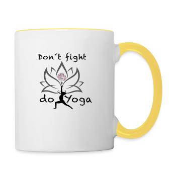 don t fight do Yoga - Tasse zweifarbig - Weiß/Gelb - Rechts