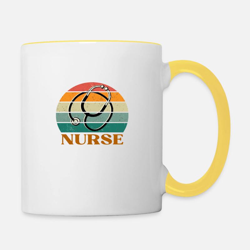 Infirmier - Mug contrasté - blanc/jaune