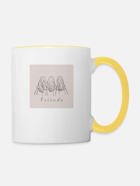 Friends - Tasse zweifarbig - Weiß/Gelb