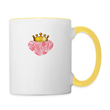 Crochet Queen - Tasse zweifarbig - Weiß/Gelb - Rechts