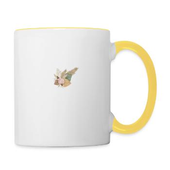 flowery letter T - Contrasting Mug - white/yellow - Right
