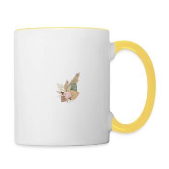 flowery letter U - Contrasting Mug - white/yellow - Right