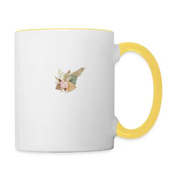 letter X flowered - Contrasting Mug - white/yellow - Right