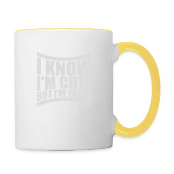 citation mignonne mais prise - Mug contrasté - blanc/jaune - Droite