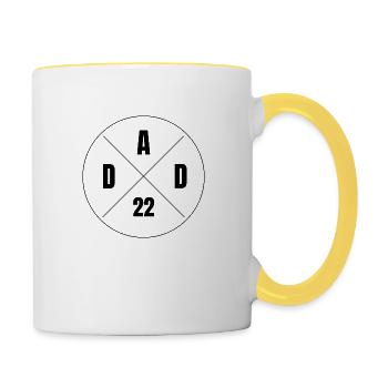 Vater 22 Vater im Jahr 2022 - Tasse zweifarbig - Weiß/Gelb - Rechts