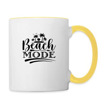 Beach Fashion - Contrasting Mug - white/yellow - Right