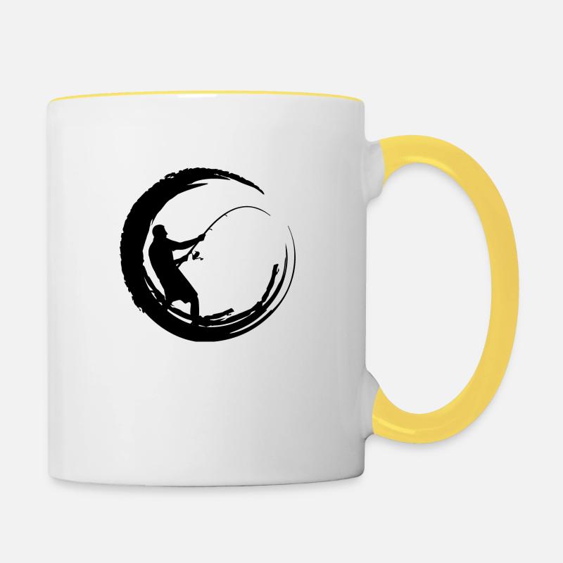 Fishing Fish Angler Gift Idea - Contrasting Mug - white/yellow