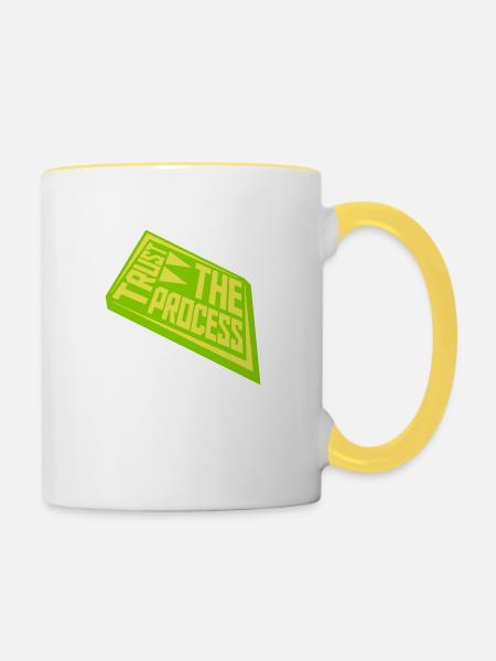 trust the process Zitat - Tasse zweifarbig - Weiß/Gelb