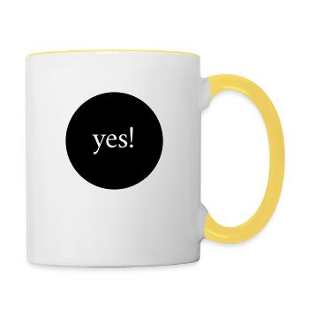 yes! - Tasse zweifarbig - Weiß/Gelb - Rechts