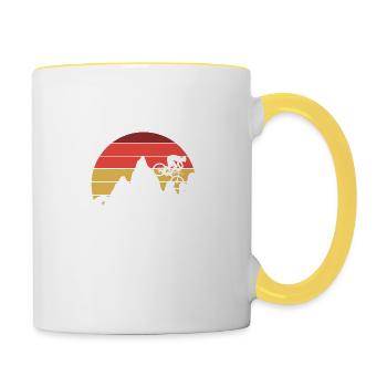 My Life is going downhill - Tasse zweifarbig - Weiß/Gelb - Rechts