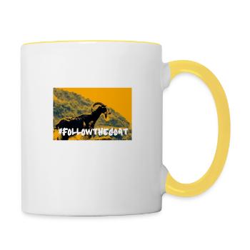 Follow the Goat - Tasse zweifarbig - Weiß/Gelb - Rechts