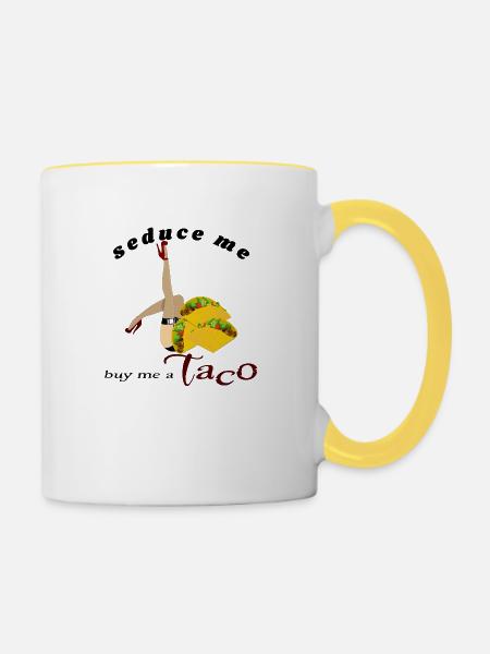 Taco - Tasse zweifarbig - Weiß/Gelb
