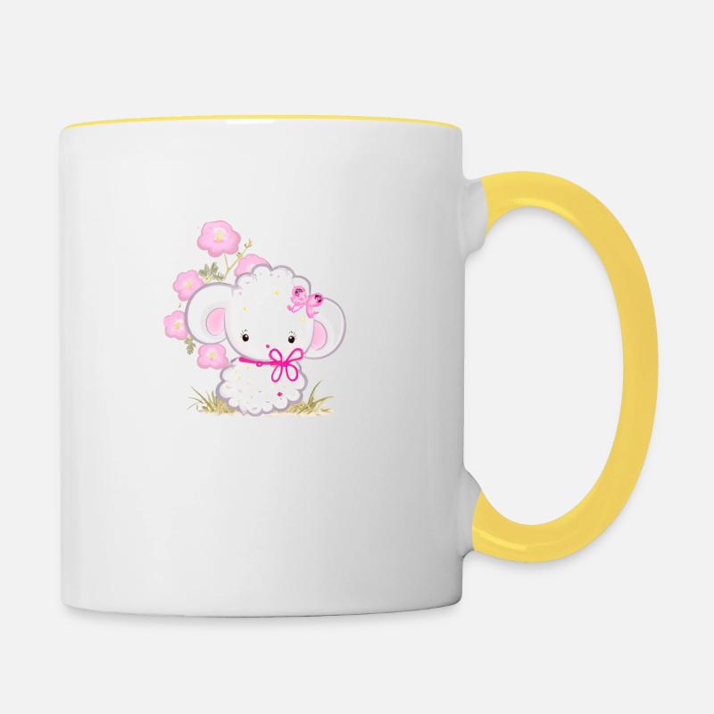 Animals sweet style - Tasse zweifarbig - Weiß/Gelb