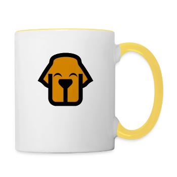 Dog Face Comic Logo - Contrasting Mug - white/yellow - Right