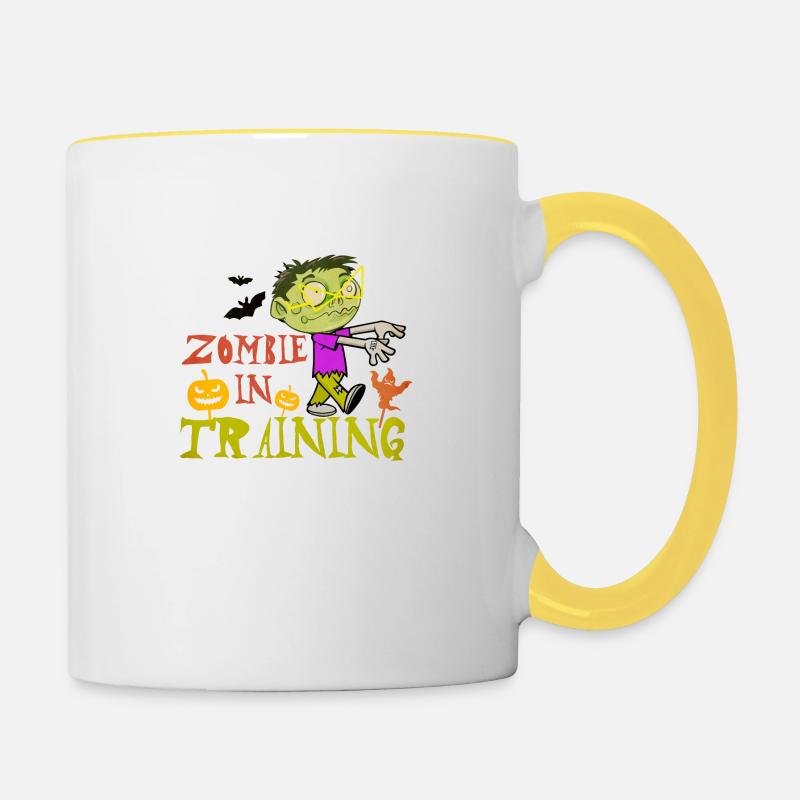 Zombie in Training Halloween - Tasse zweifarbig - Weiß/Gelb