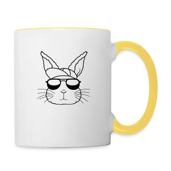 Sonnenbrille Capy Hase Cool - Tasse zweifarbig - Weiß/Gelb - Rechts