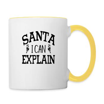 Santa i can Explain - Tasse zweifarbig - Weiß/Gelb - Rechts