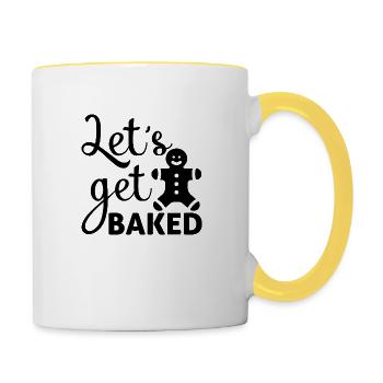 Let´s get Baked - Tasse zweifarbig - Weiß/Gelb - Rechts