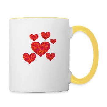 Hearts1 - Contrasting Mug - white/yellow - Right