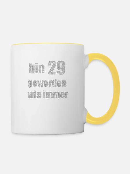 bin 29 - Tasse zweifarbig - Weiß/Gelb