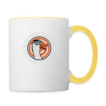 goose on the loose - Tasse zweifarbig - Weiß/Gelb - Rechts