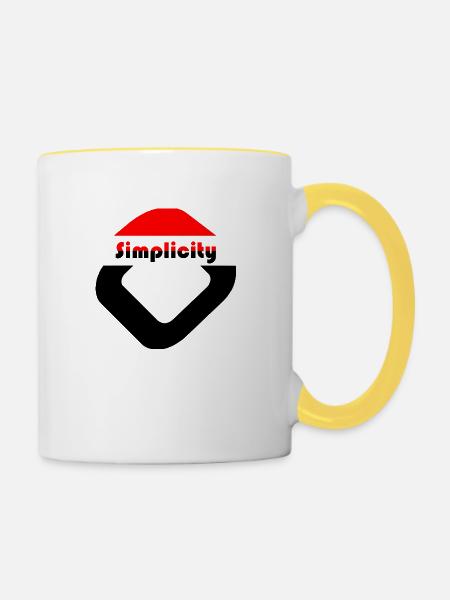 Osoued Einfachheit - Tasse zweifarbig - Weiß/Gelb