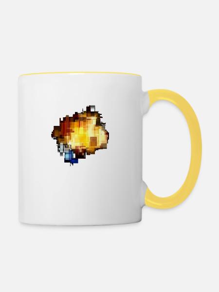 Block - Tasse zweifarbig - Weiß/Gelb