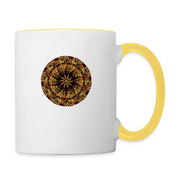 Mandala - Tasse zweifarbig - Weiß/Gelb - Rechts