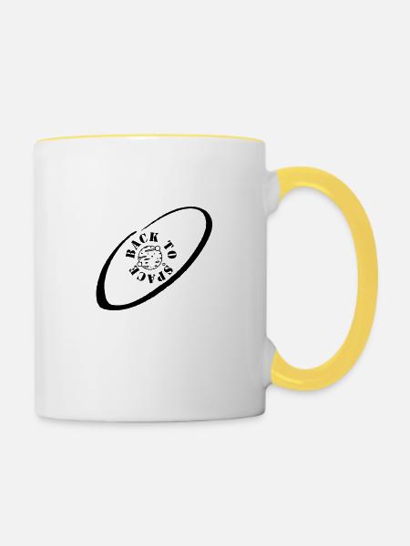 Space - Tasse zweifarbig - Weiß/Gelb