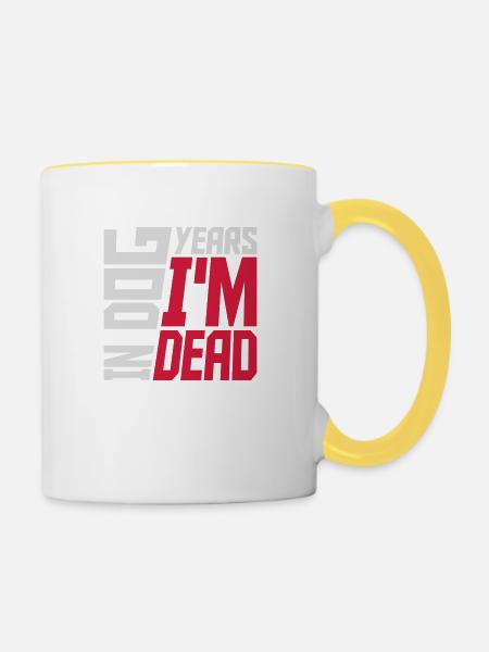 in dog years Dead - Tasse zweifarbig - Weiß/Gelb
