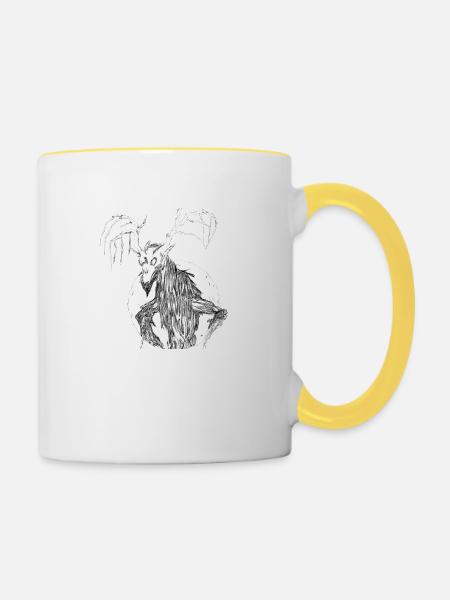 Wendigo2back - Tasse zweifarbig - Weiß/Gelb