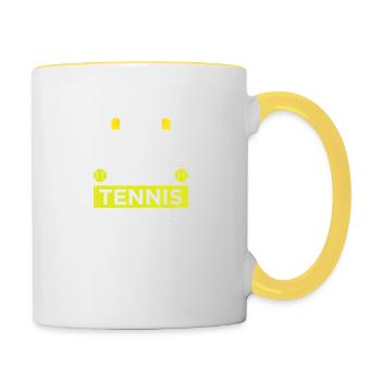 Funny Tennis Problem Drinking Team T Shirt - Contrasting Mug - white/yellow - Right