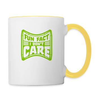 I don't care fact - Contrasting Mug - white/yellow - Right