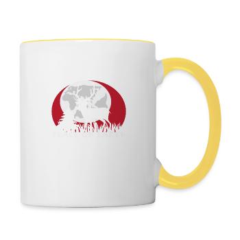 Paix sur Terre - Mug contrasté - blanc/jaune - Droite