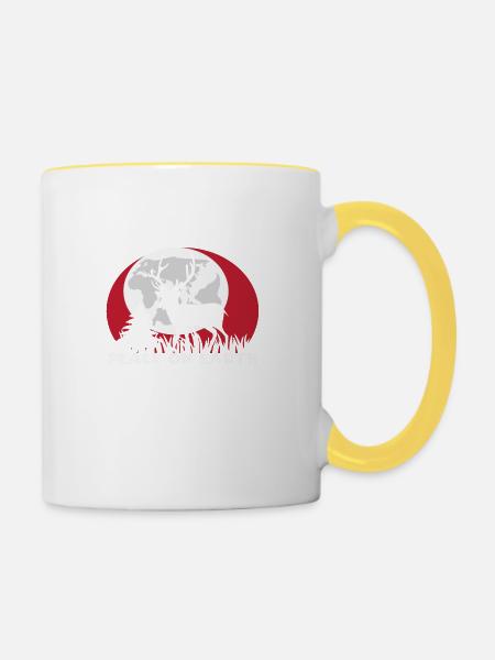 Peace on Earth - Tasse zweifarbig - Weiß/Gelb