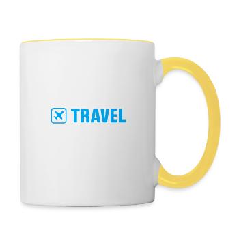 5 Eat sleep travel repeat - Contrasting Mug - white/yellow - Right