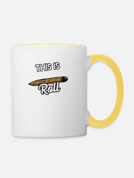 So rolle ich - passionszigarre - Tasse zweifarbig - Weiß/Gelb