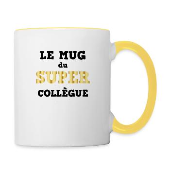 Mug collègue en Or - Mug contrasté - blanc/jaune - Droite