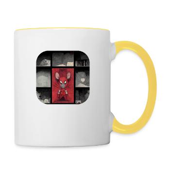 Superhelden Maus - Tasse zweifarbig - Weiß/Gelb - Rechts