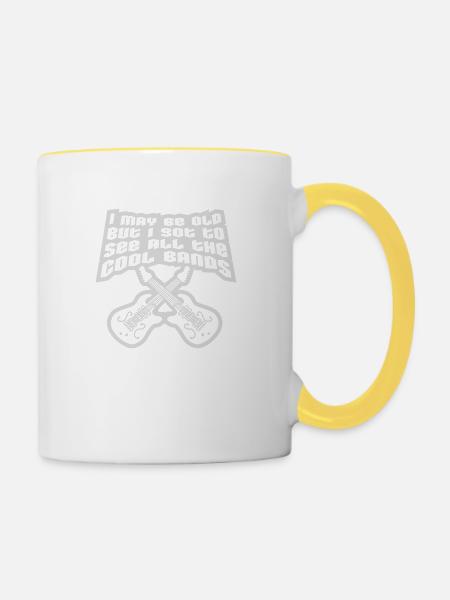 I may be old - Tasse zweifarbig - Weiß/Gelb