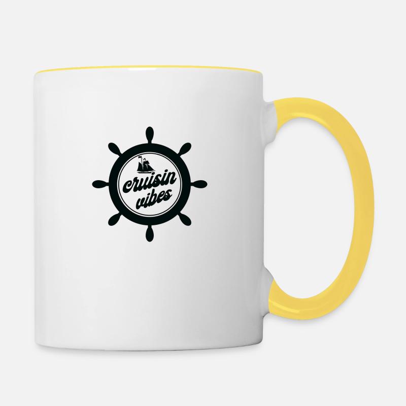 Vibrations de croisière - Mug contrasté - blanc/jaune