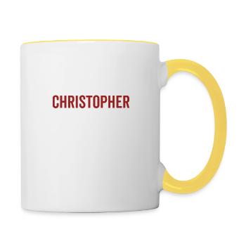 No Christopher No Life - Contrasting Mug - white/yellow - Right