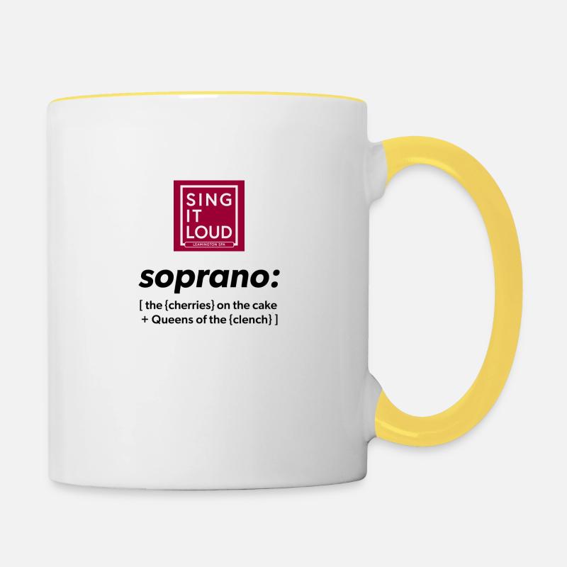 Soprano Mugs - Contrasting Mug - white/yellow